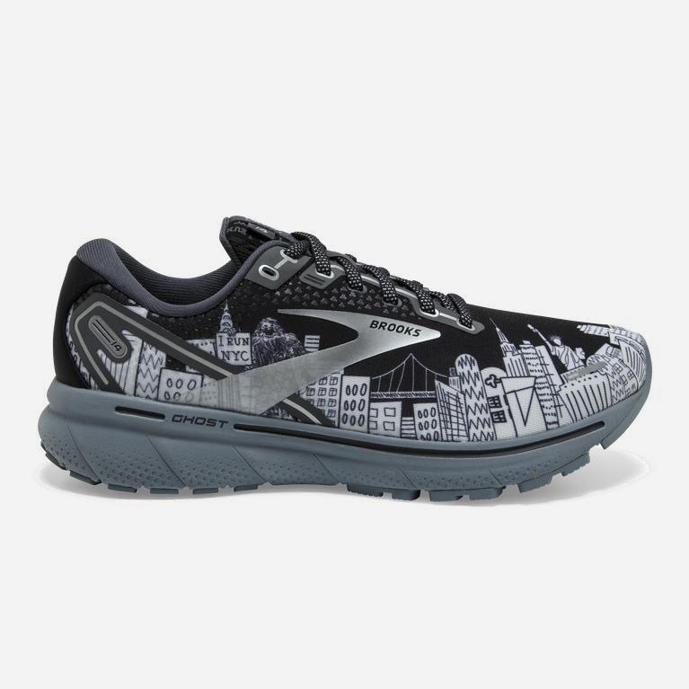 Ténis Brooks Ghost 14 Cushioned Sapatilhas De Corrida Para Estrada Mulher Pretas /Cinzentas (72068NM